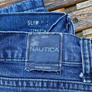Nautica Men's Dark Blue Slim Straight Jeans